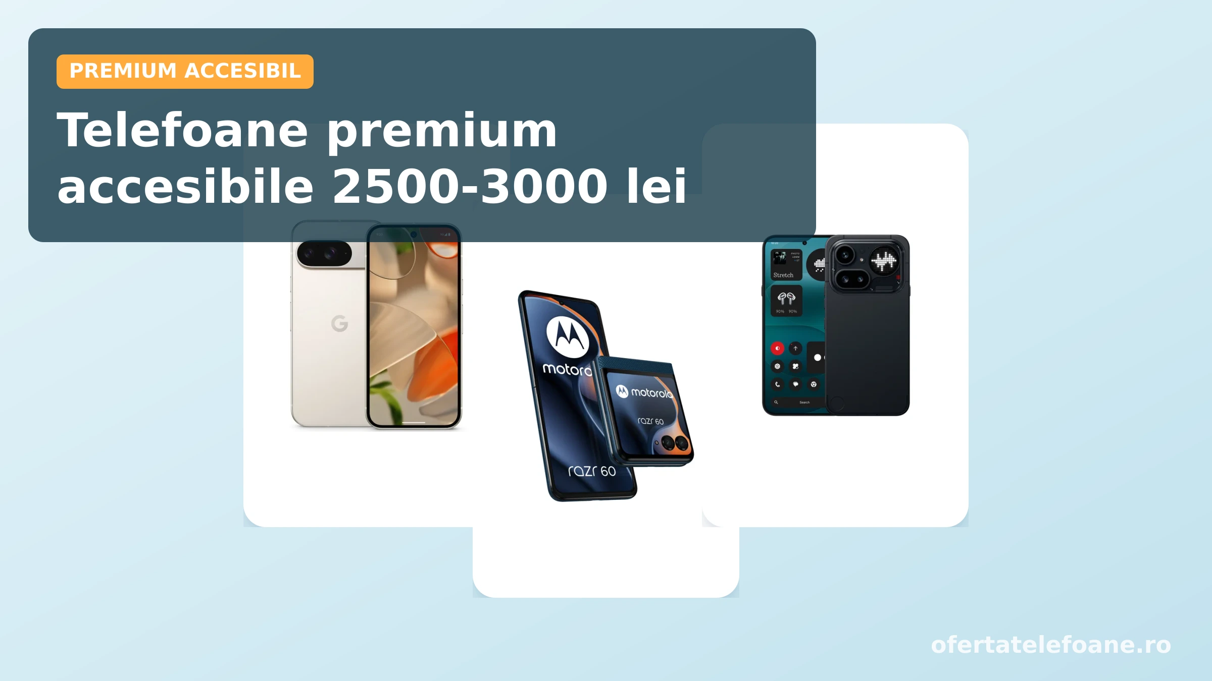 Google Pixel 9, Motorola Razr 60 pliabil si Nothing Phone 4a Pro, telefoane premium accesibile