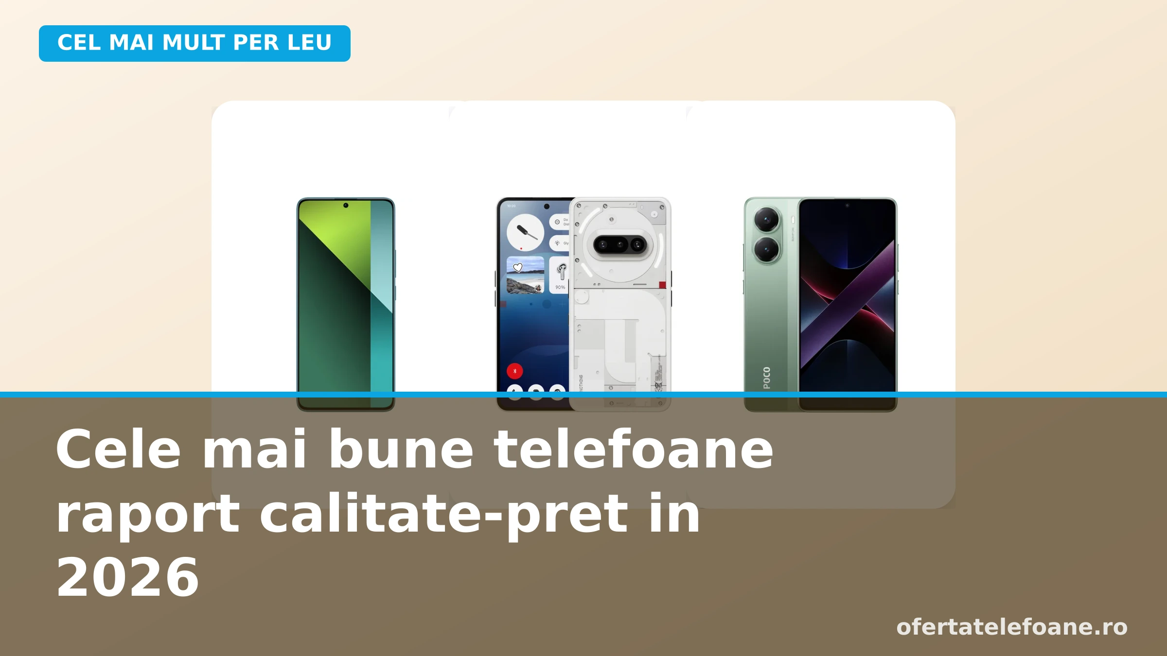 Trei telefoane cu raport calitate-pret bun alaturate: Xiaomi Redmi Note 13 Pro, Nothing Phone 3a si Poco X7 Pro